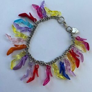 Rainbow brite charm shoes heels beads bracelet Barbie stiletto pumps dangle doll